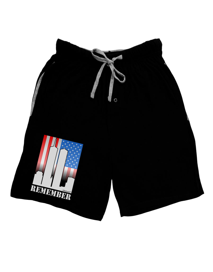 TooLoud Twin Towers Remember Adult Lounge Shorts-Lounge Shorts-TooLoud-Black-Small-Davson Sales