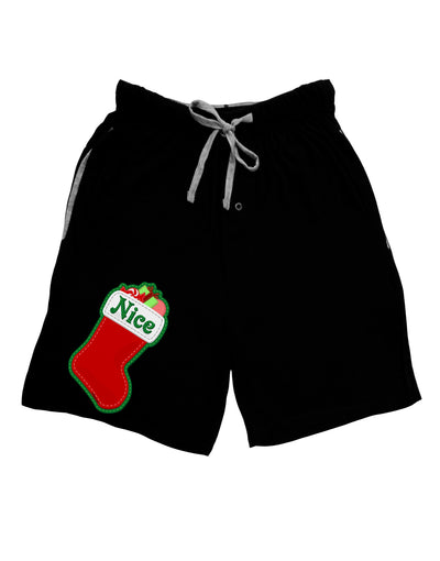 Nice Stocking Cute Christmas Adult Lounge Shorts - Red or Black-Lounge Shorts-TooLoud-Black-Small-Davson Sales