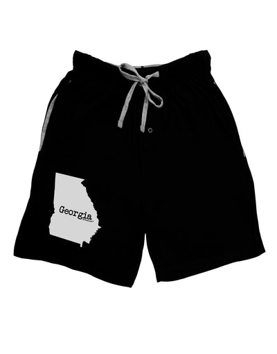 Georgia - United States Shape Adult Lounge Shorts - Red or Black by TooLoud-Lounge Shorts-TooLoud-Black-Small-Davson Sales