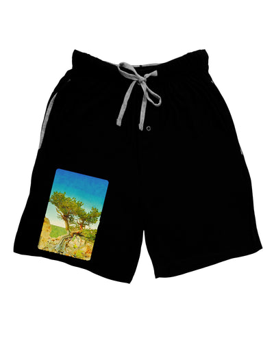 Colorado Tree Watercolor Adult Lounge Shorts-Lounge Shorts-TooLoud-Black-Small-Davson Sales