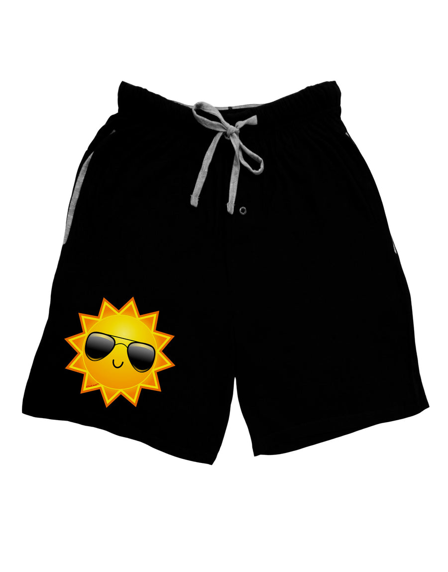 Sun With Sunglasses Dark Adult Lounge Shorts-Lounge Shorts-TooLoud-Red-Small-Davson Sales