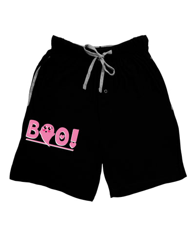 Cute Boo Text Pink Relaxed Adult Lounge Shorts-Lounge Shorts-TooLoud-Black-Small-Davson Sales