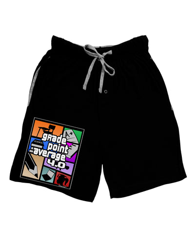 GPA 4 - Grade Point Average Adult Lounge Shorts-Lounge Shorts-TooLoud-Black-Small-Davson Sales