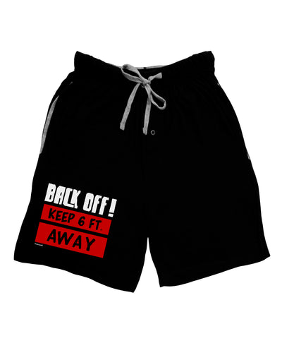 BACK OFF Keep 6 Feet Away Dark Adult Lounge Shorts-Lounge Shorts-TooLoud-Black-Small-Davson Sales