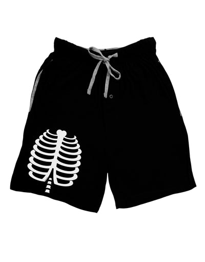 Skeleton Ribcage Halloween Adult Lounge Shorts - Red or Black-Lounge Shorts-TooLoud-Black-Small-Davson Sales