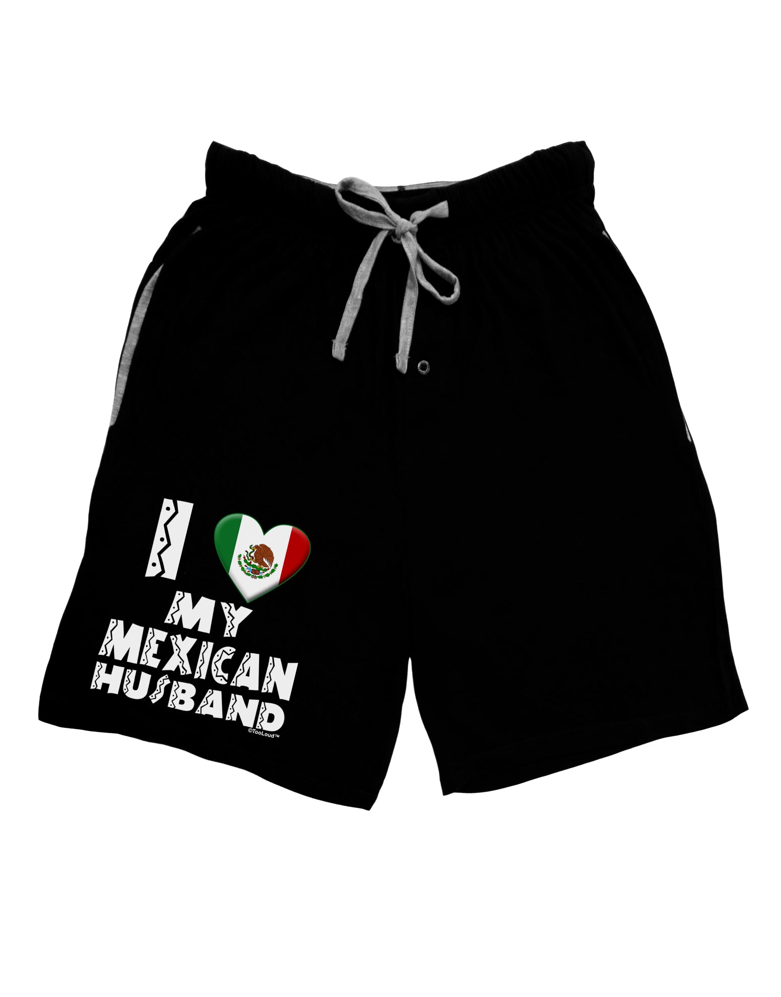 I Heart My Mexican Husband Adult Lounge Shorts by TooLoud-Lounge Shorts-TooLoud-Black-Small-Davson Sales