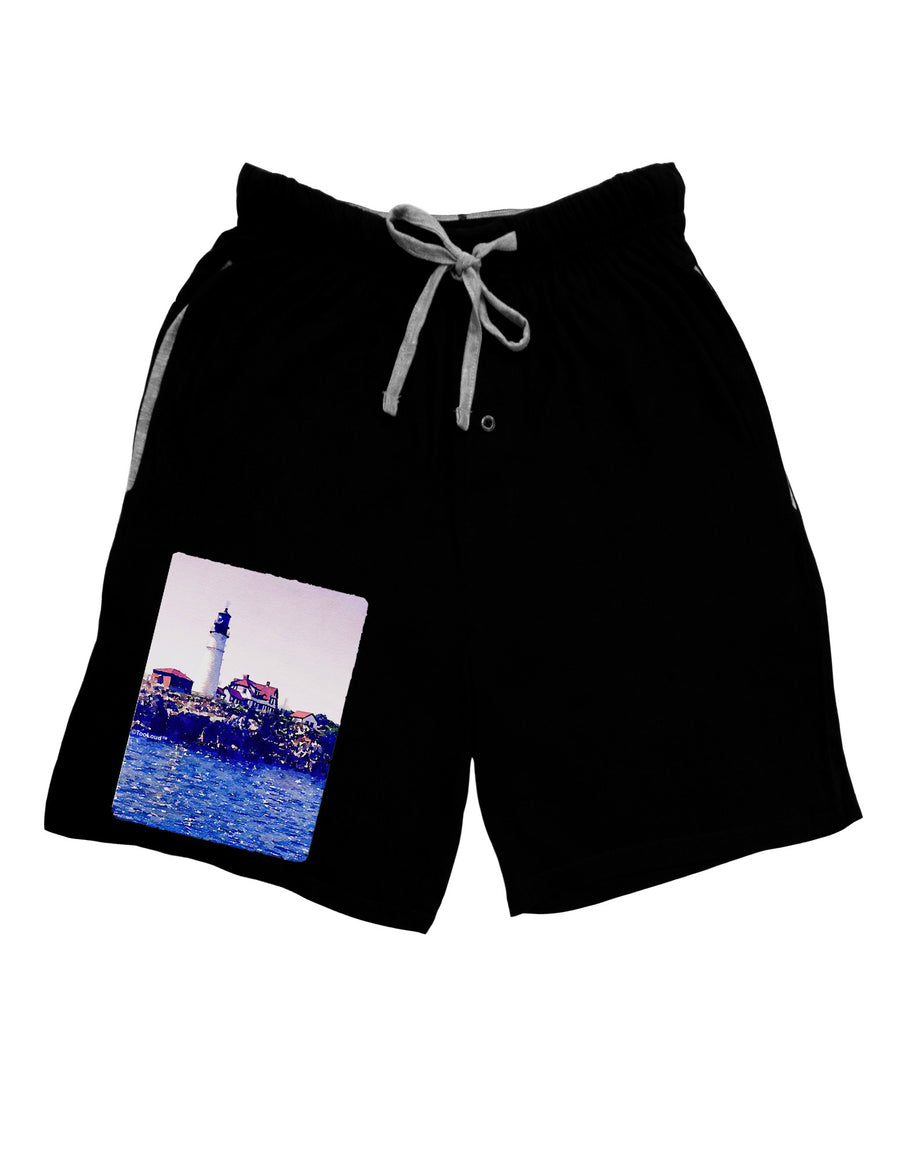 Watercolor Lighthouse 2 Adult Lounge Shorts-Lounge Shorts-TooLoud-Red-Small-Davson Sales