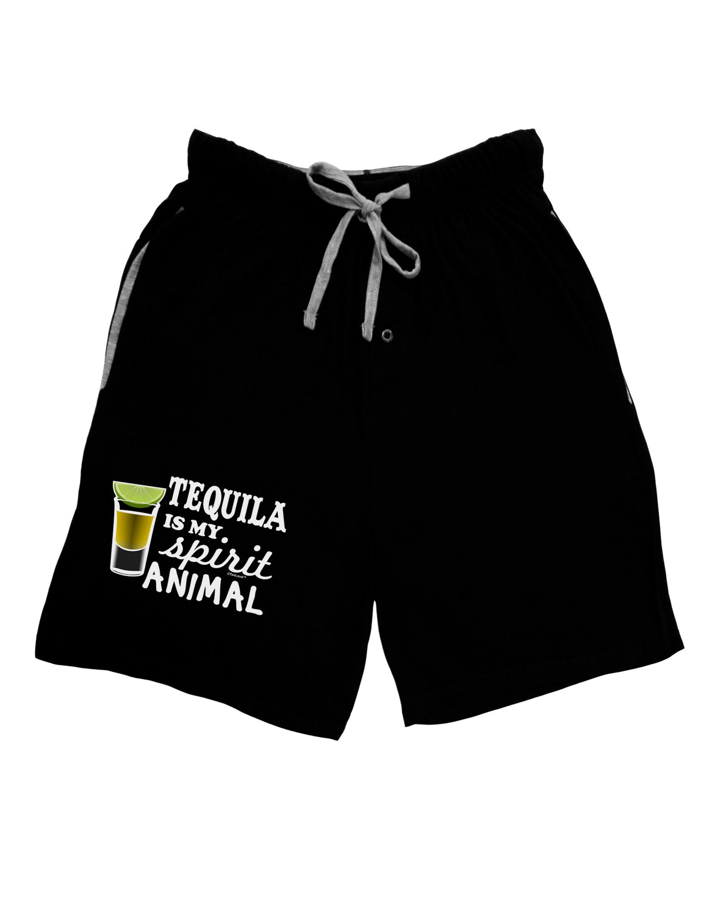 Tequila Is My Spirit Animal Adult Lounge Shorts-Lounge Shorts-TooLoud-Black-Small-Davson Sales