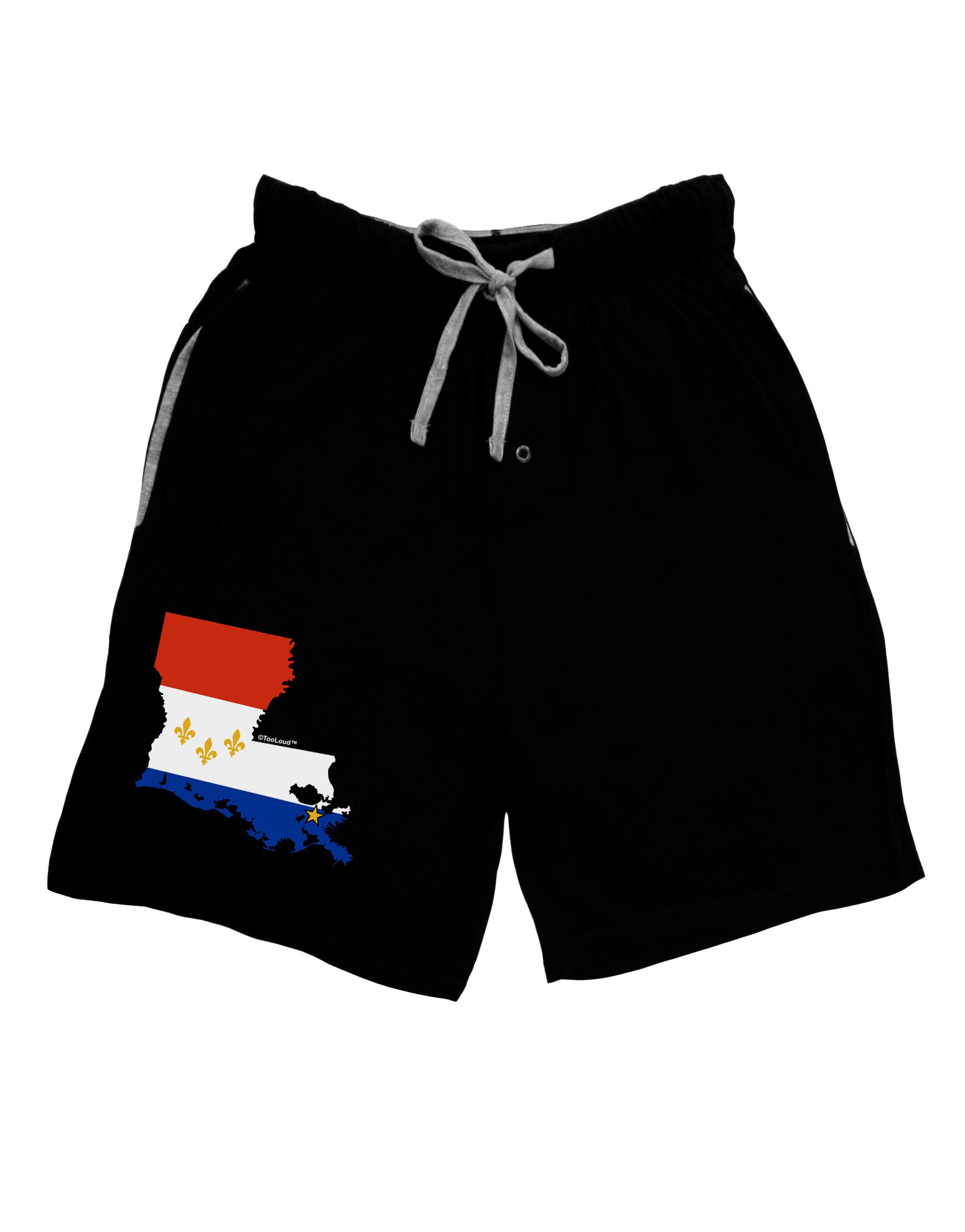 New Orleans Louisiana Flag Adult Lounge Shorts-Lounge Shorts-TooLoud-Black-Small-Davson Sales