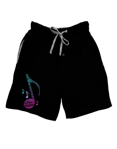 Music Note Typography Adult Lounge Shorts-Lounge Shorts-TooLoud-Black-Small-Davson Sales