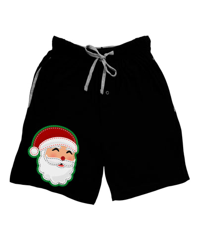 Cute Santa Claus Face Faux Applique Adult Lounge Shorts - Red or Black by TooLoud-TooLoud-Black-Small-Davson Sales