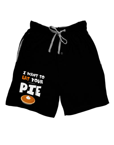 Eat Your Pie Relaxed Adult Lounge Shorts-Lounge Shorts-TooLoud-Black-Small-Davson Sales