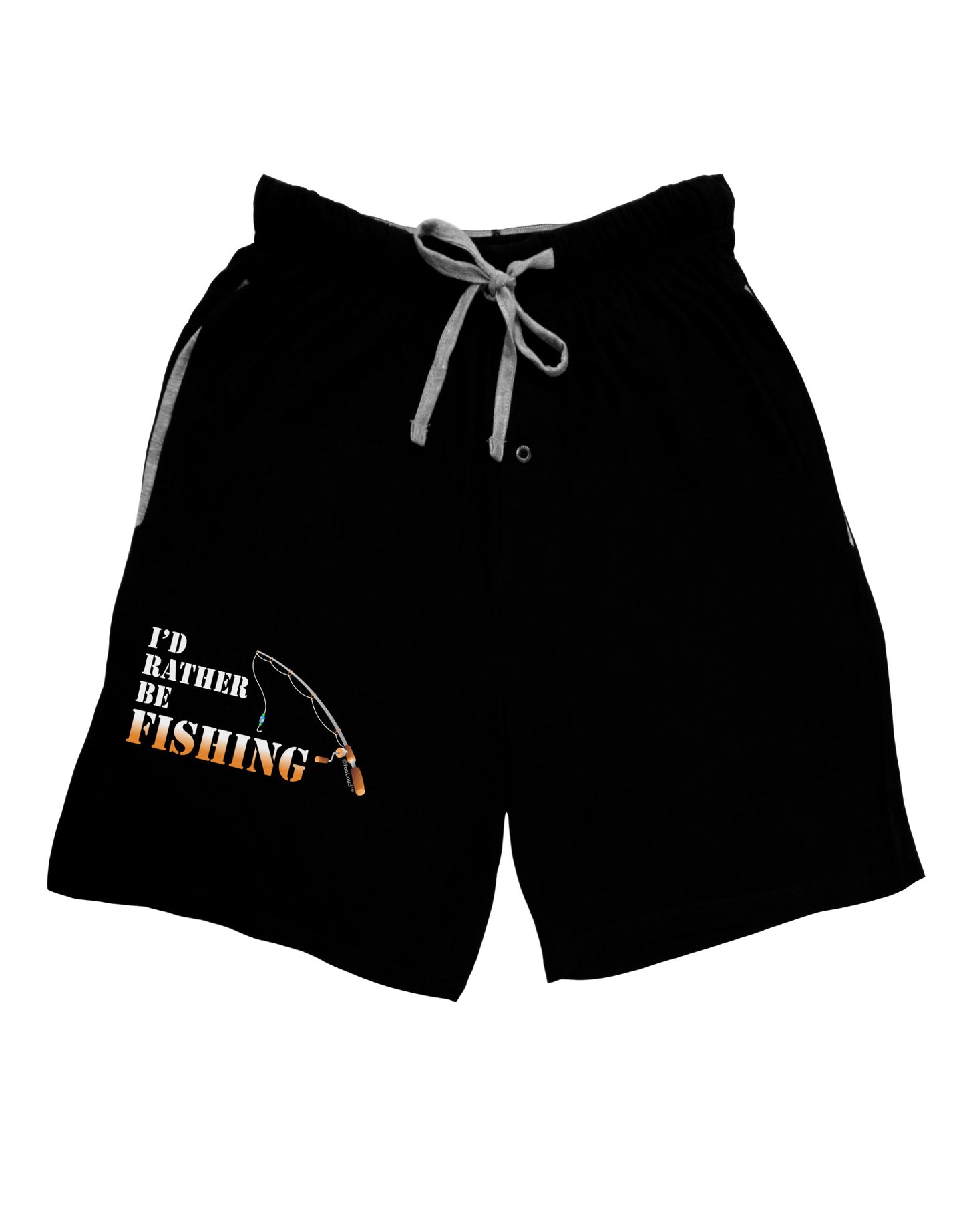 I'd Rather Be Fishing Adult Lounge Shorts-Lounge Shorts-TooLoud-Black-Small-Davson Sales