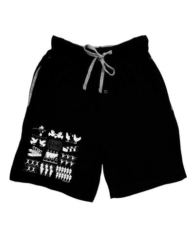 Twelve Days of Christmas Adult Lounge Shorts-Lounge Shorts-TooLoud-Black-Small-Davson Sales