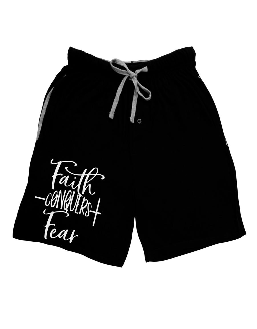 Faith Conquers Fear Dark Adult Lounge Shorts-Lounge Shorts-TooLoud-Red-Small-Davson Sales
