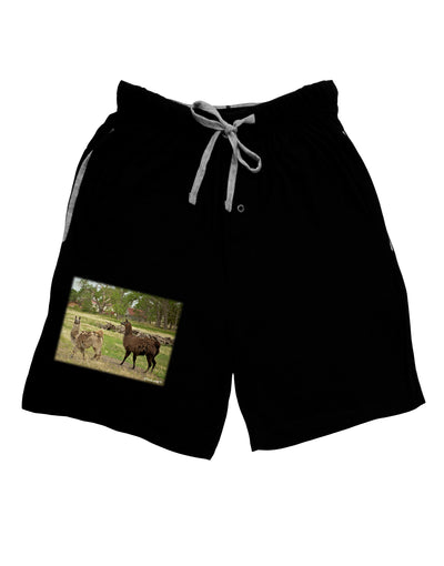 Standing Llamas Adult Lounge Shorts by TooLoud-Lounge Shorts-TooLoud-Black-Small-Davson Sales