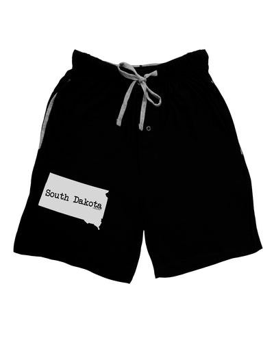 South Dakota - United States Shape Adult Lounge Shorts - Red or Black by TooLoud-Lounge Shorts-TooLoud-Black-Small-Davson Sales