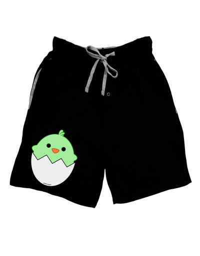 Cute Hatching Chick - Green Adult Lounge Shorts - Red or Black by TooLoud-Lounge Shorts-TooLoud-Black-Small-Davson Sales