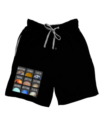 Solar System Squares Dark Adult Lounge Shorts-Lounge Shorts-TooLoud-Black-Small-Davson Sales