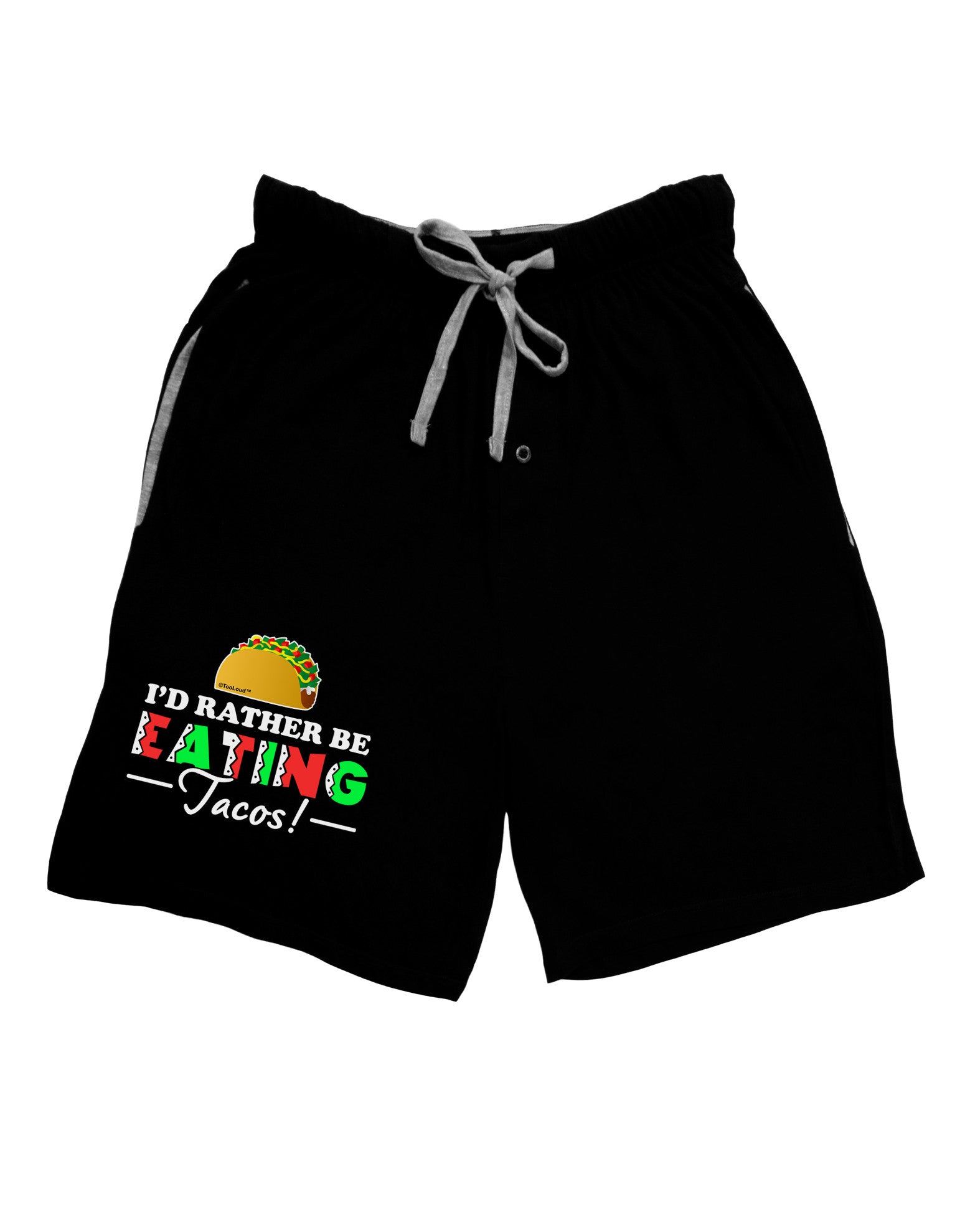 I'd Rather - Tacos Adult Lounge Shorts-Lounge Shorts-TooLoud-Black-Small-Davson Sales