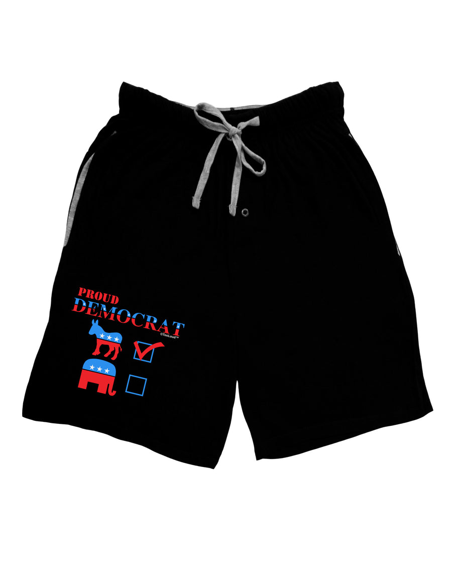 Proud Democrat Checkmark Adult Lounge Shorts-Lounge Shorts-TooLoud-Black-Small-Davson Sales