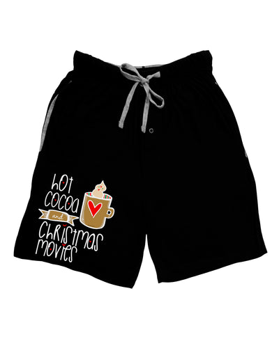 Hot Cocoa and Christmas Movies Dark Adult Lounge Shorts-Lounge Shorts-TooLoud-Black-Small-Davson Sales