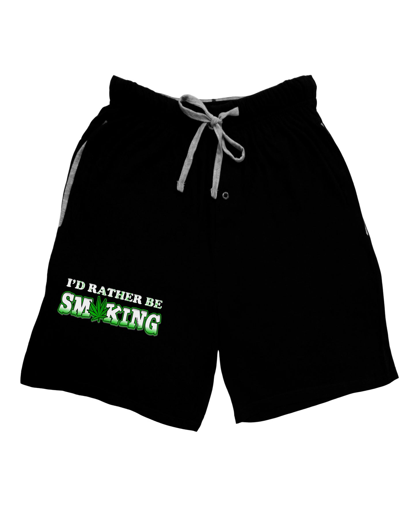 I'd Rather Be Smoking Adult Lounge Shorts-Lounge Shorts-TooLoud-Black-Small-Davson Sales