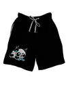 Cute Panda With Ear Buds Adult Lounge Shorts-Lounge Shorts-TooLoud-Black-Small-Davson Sales