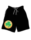 Shamrock Button Vector Design Adult Lounge Shorts - Red or Black by TooLoud-Lounge Shorts-TooLoud-Black-Small-Davson Sales