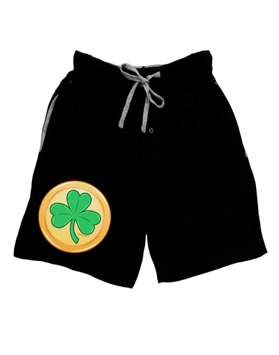 Shamrock Button Vector Design Adult Lounge Shorts - Red or Black by TooLoud-Lounge Shorts-TooLoud-Black-Small-Davson Sales