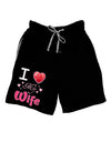 I Love Heart My Wife Adult Lounge Shorts - Red or Black-Lounge Shorts-TooLoud-Black-Small-Davson Sales