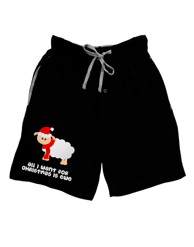 All I Want For Christmas Is Ewe Sheep Adult Lounge Shorts - Red or Black-Lounge Shorts-TooLoud-Black-Small-Davson Sales