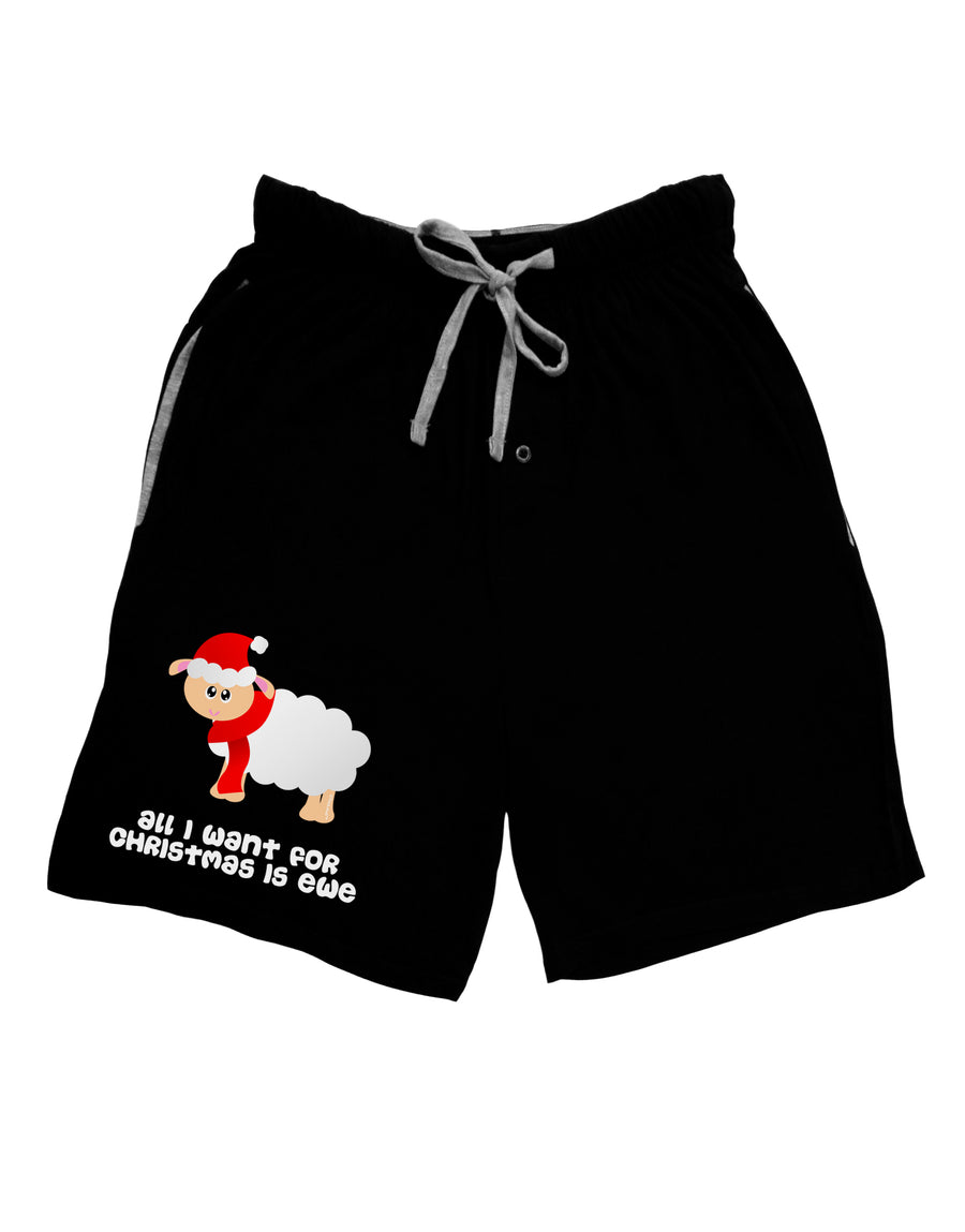 All I Want For Christmas Is Ewe Sheep Adult Lounge Shorts - Red or Black-Lounge Shorts-TooLoud-Red-Small-Davson Sales