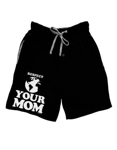 Respect Your Mom - Mother Earth Design Adult Lounge Shorts by TooLoud-Lounge Shorts-TooLoud-Black-Small-Davson Sales