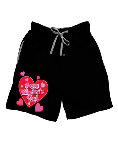 Happy Valentine's Day Romantic Hearts Adult Lounge Shorts - Red or Black-Lounge Shorts-TooLoud-Black-Small-Davson Sales