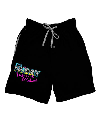It's Friday - Drink Up Adult Lounge Shorts-Lounge Shorts-TooLoud-Black-Small-Davson Sales