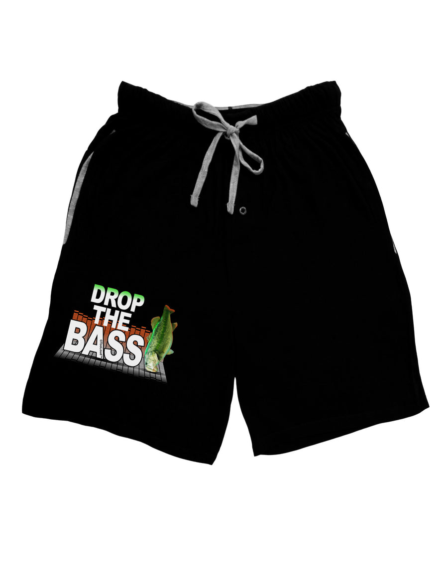 Drop The Bass Fish Relaxed Adult Lounge Shorts-Lounge Shorts-TooLoud-Black-Small-Davson Sales