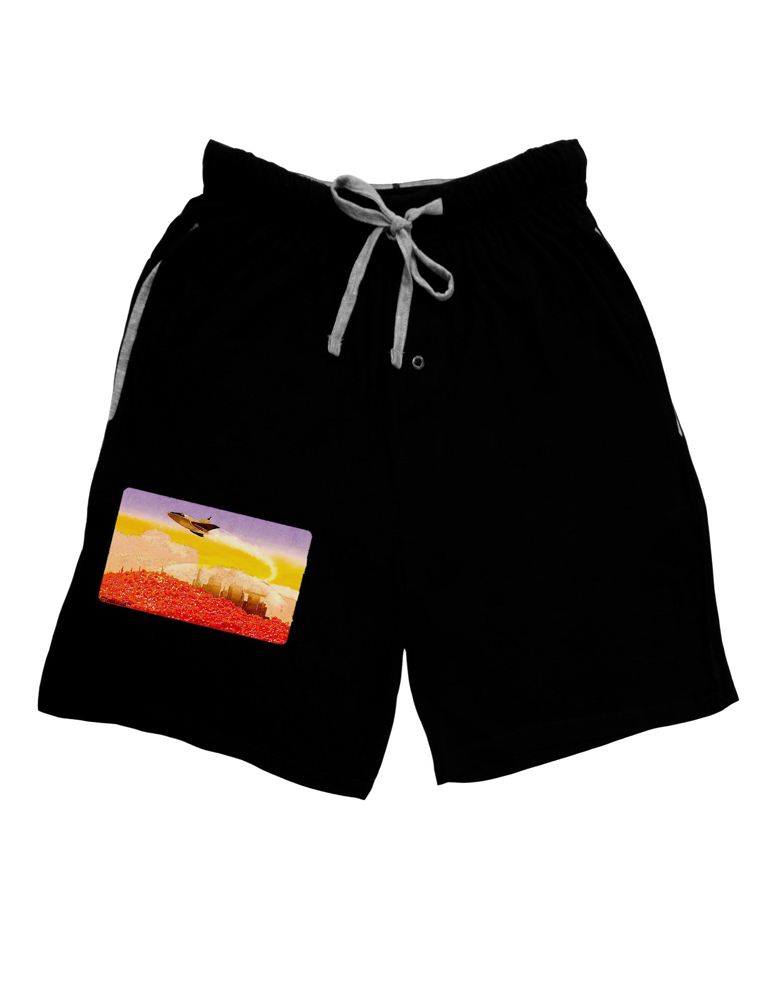 Planet Mars Watercolor Adult Lounge Shorts-Lounge Shorts-TooLoud-Black-Small-Davson Sales