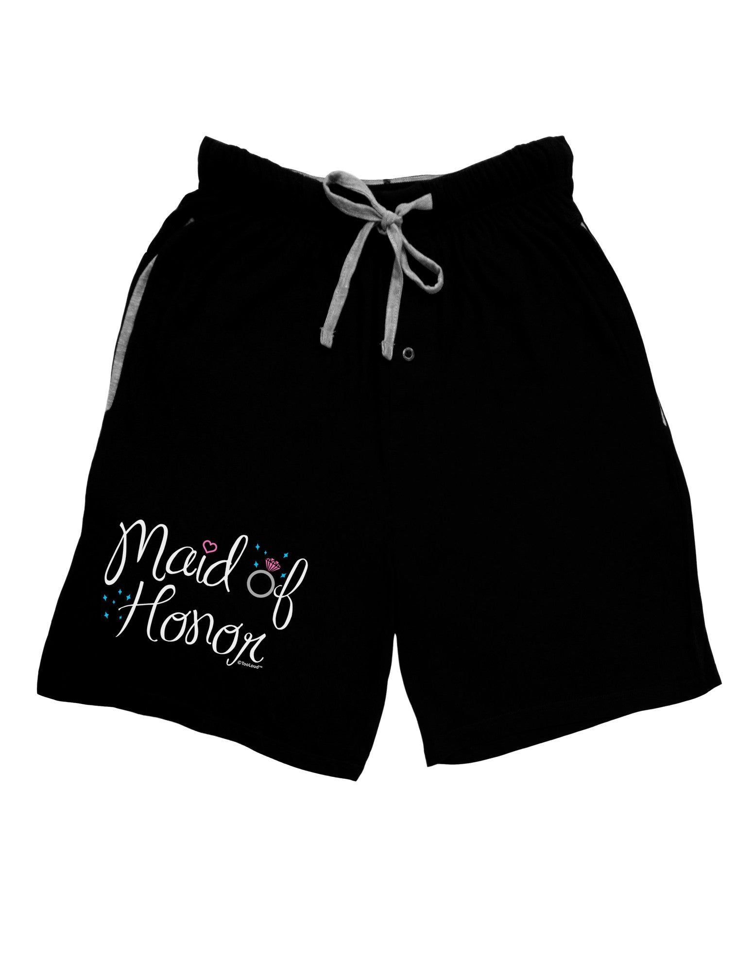 Maid of Honor - Diamond Ring Design - Color Adult Lounge Shorts-Lounge Shorts-TooLoud-Black-Small-Davson Sales
