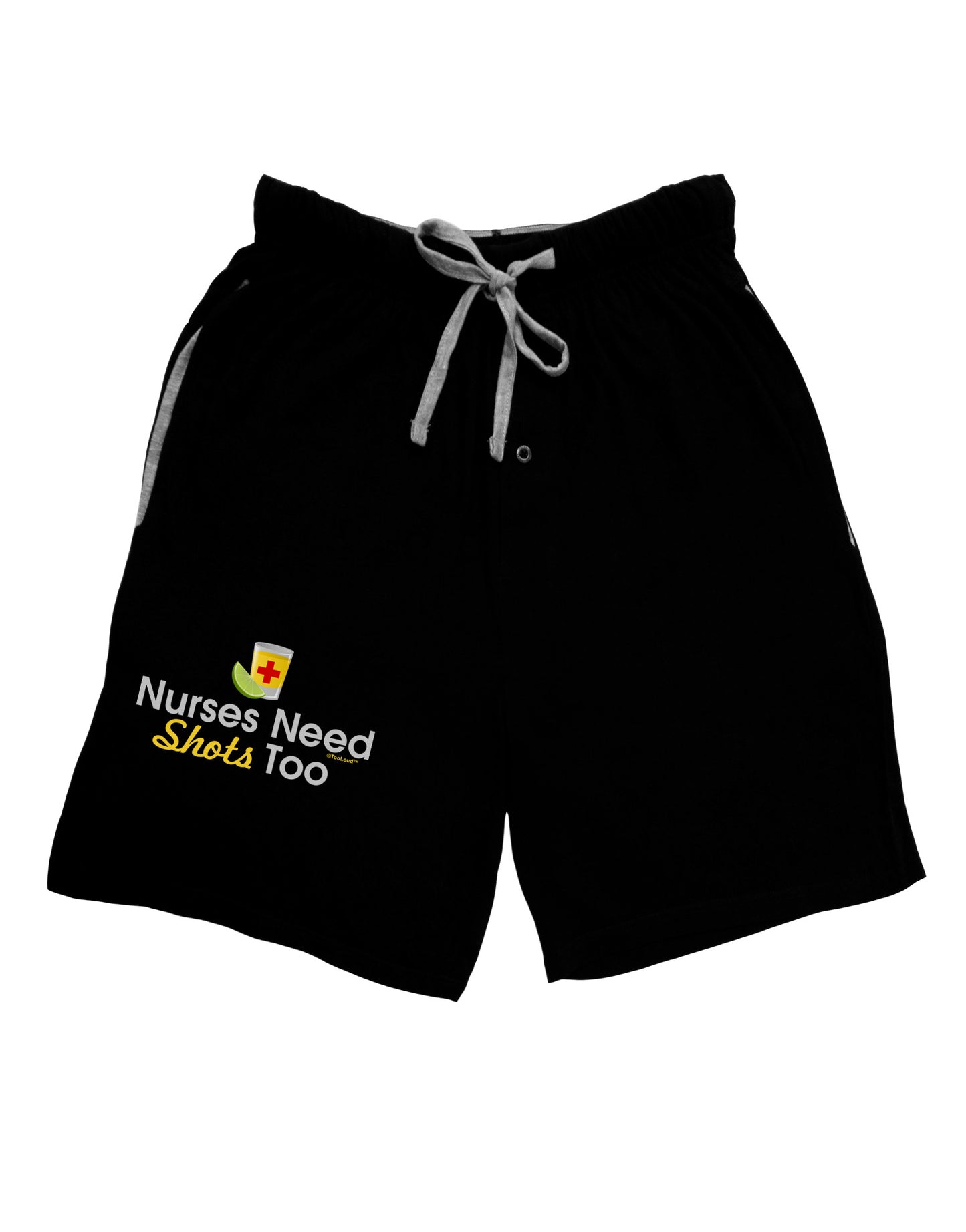 Nurses Need Shots Too Adult Lounge Shorts-Lounge Shorts-TooLoud-Black-Small-Davson Sales