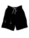 Blue-Eyed Cute Cat Face Adult Lounge Shorts-Lounge Shorts-TooLoud-Black-Small-Davson Sales