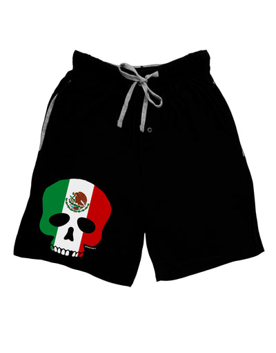 Skull Flag Mexico Adult Lounge Shorts-Lounge Shorts-TooLoud-Black-Small-Davson Sales