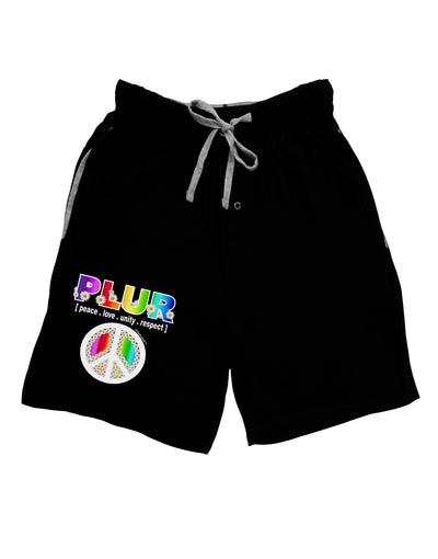 PLUR Rainbow Relaxed Adult Lounge Shorts-Lounge Shorts-TooLoud-Black-Small-Davson Sales