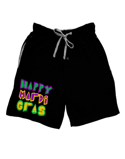 Happy Mardi Gras Text 2 Adult Lounge Shorts-Lounge Shorts-TooLoud-Black-Small-Davson Sales