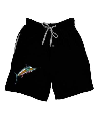 Colorful Vector Swordfish Relaxed Adult Lounge Shorts-Lounge Shorts-TooLoud-Black-Small-Davson Sales