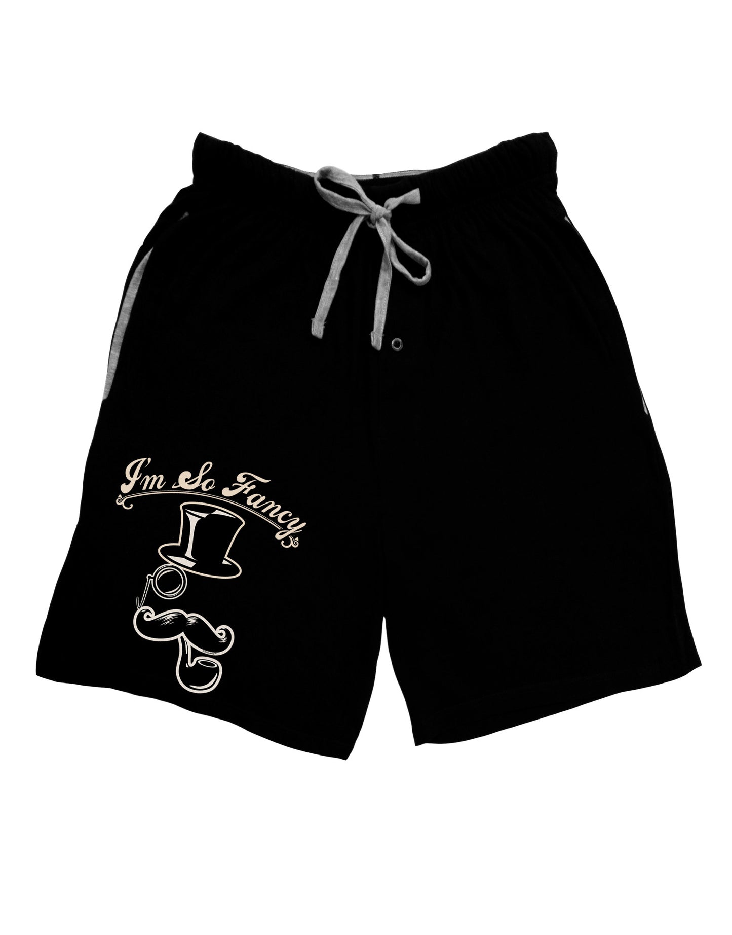 I'm So Fancy - Classy Mustache Adult Lounge Shorts - Red or Black-Lounge Shorts-TooLoud-Black-Small-Davson Sales