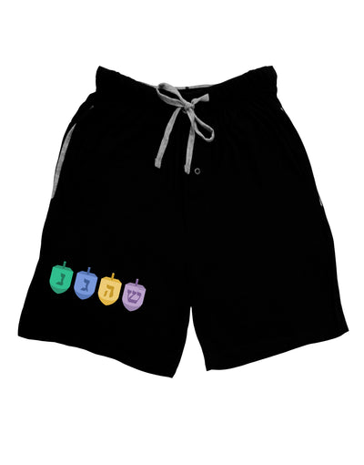 Hanukkah Dreidels Adult Lounge Shorts - Red or Black-Lounge Shorts-TooLoud-Black-Small-Davson Sales