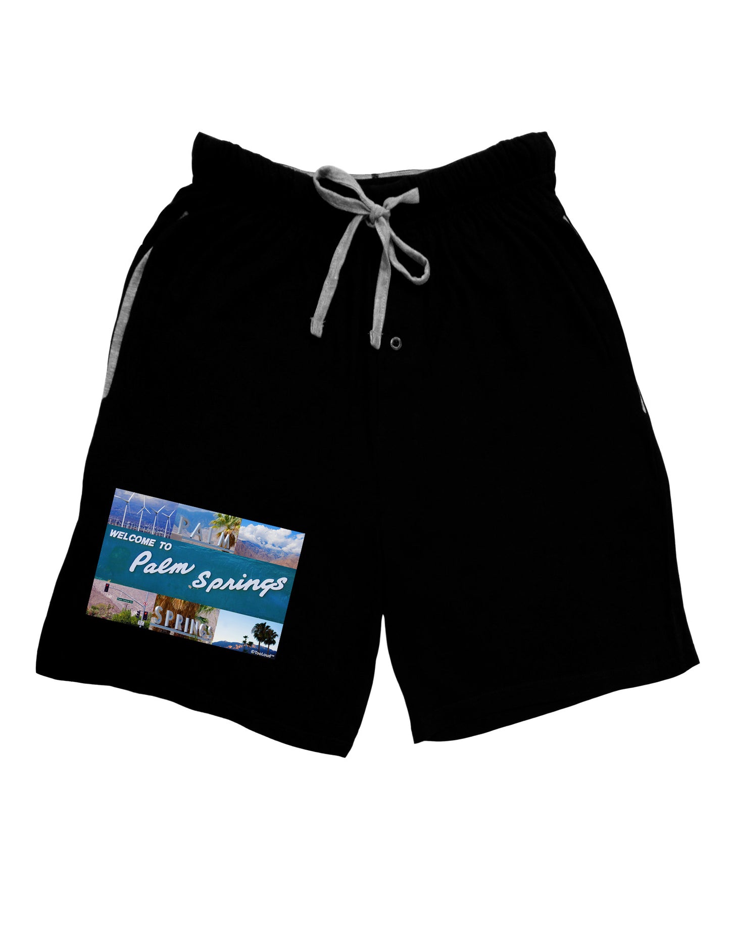 TooLoud Welcome to Palm Springs Collage Adult Lounge Shorts-Lounge Shorts-TooLoud-Black-Small-Davson Sales