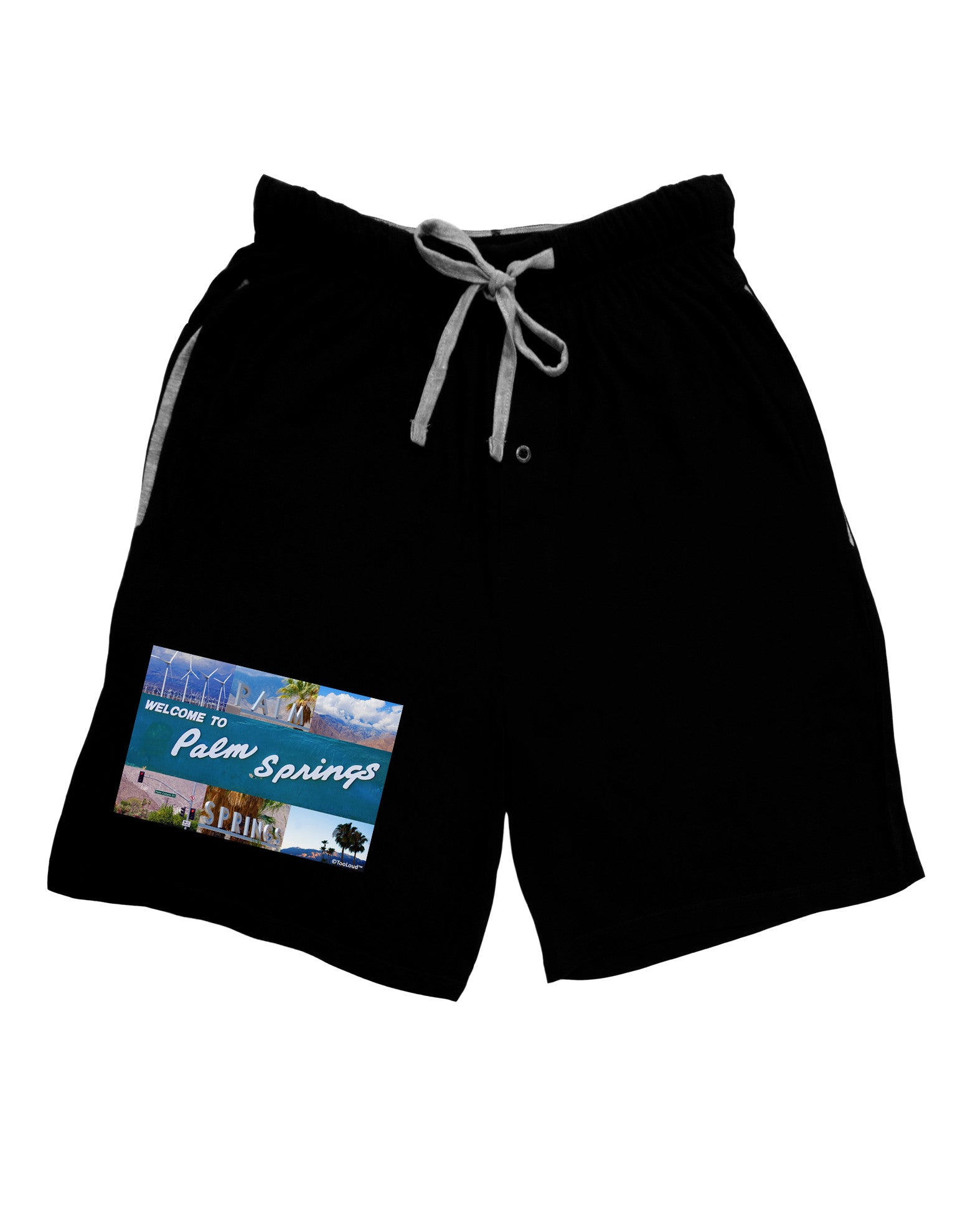 TooLoud Welcome to Palm Springs Collage Adult Lounge Shorts-Lounge Shorts-TooLoud-Black-Small-Davson Sales