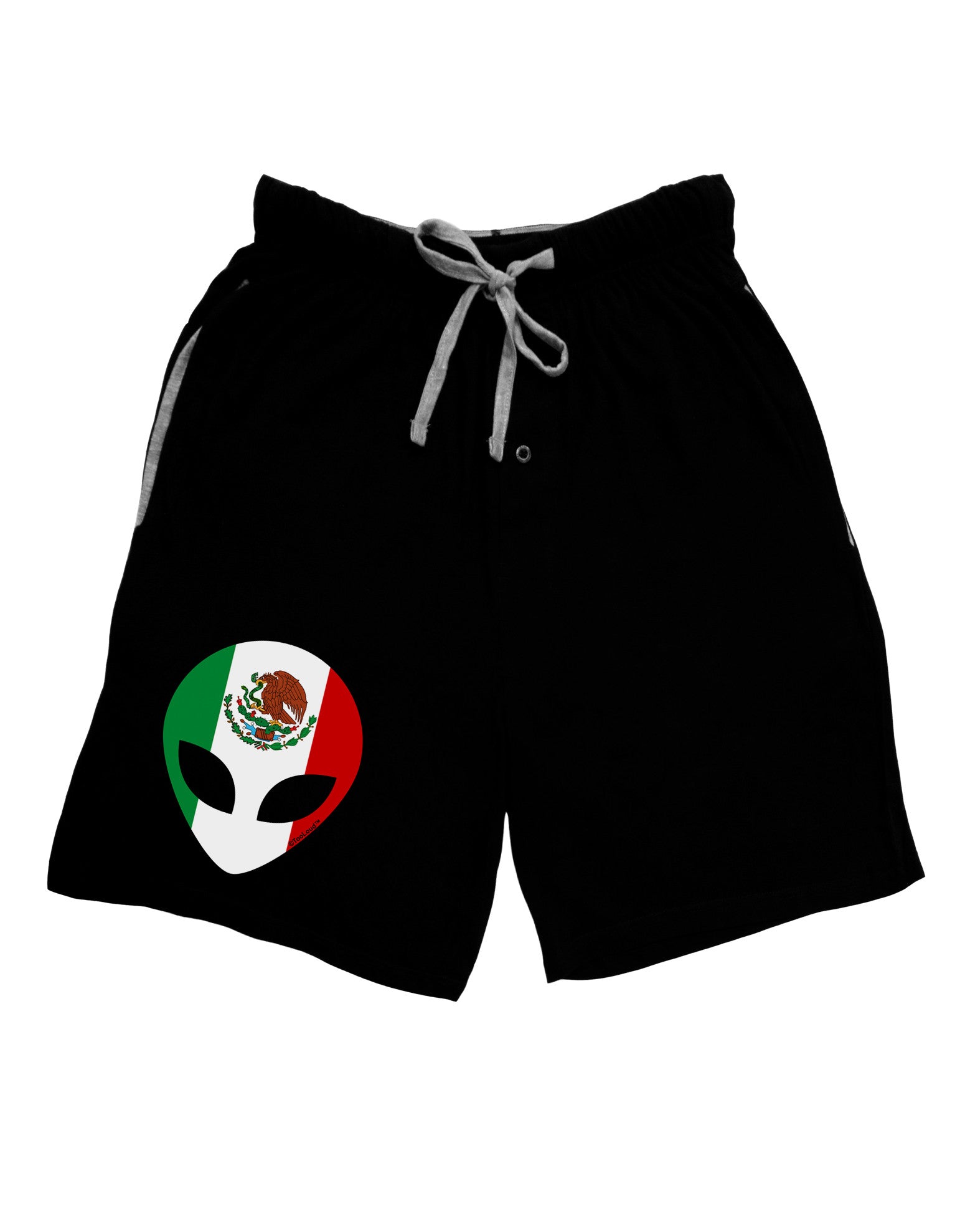 Mexican Flag Extraterrestrial Adult Lounge Shorts-Lounge Shorts-TooLoud-Black-Small-Davson Sales